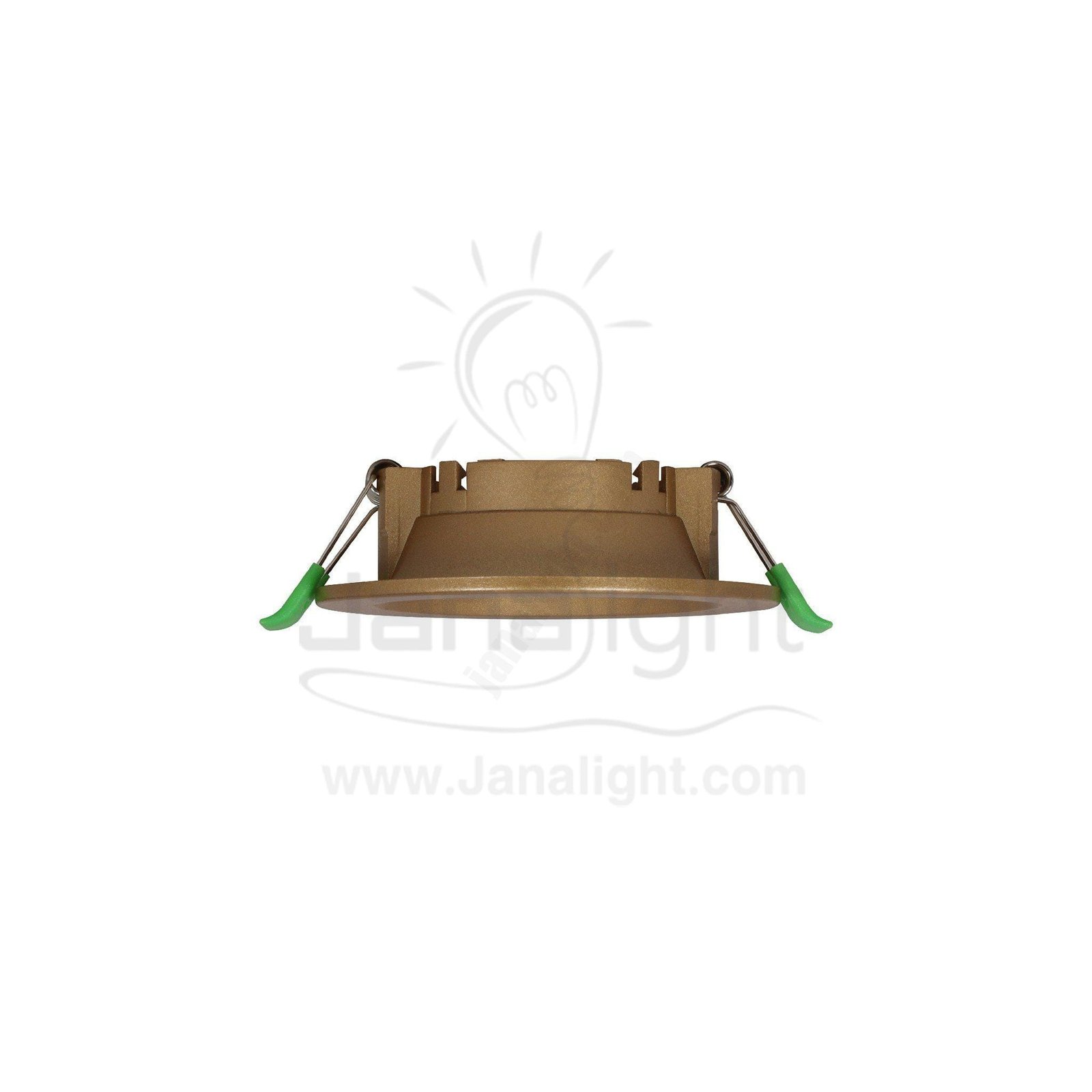 سبوت لايت فارغ ثابت غويط مدور بلاستك ذهبي جنى لايت JN401 single round gold Spotlight frame